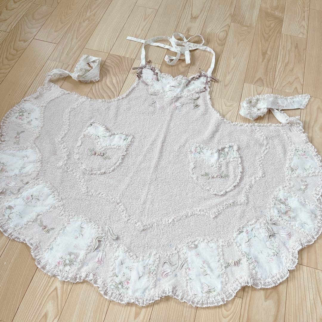 【未使用】Akiakane アキアカネ　さえら　エプロン　ピンク