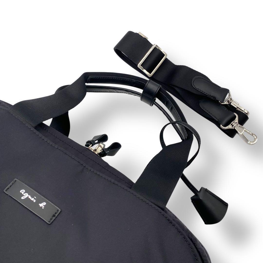 【未使用級】アニエスベー ボヤージュ ミニボストン 2way ナイロン ブラック