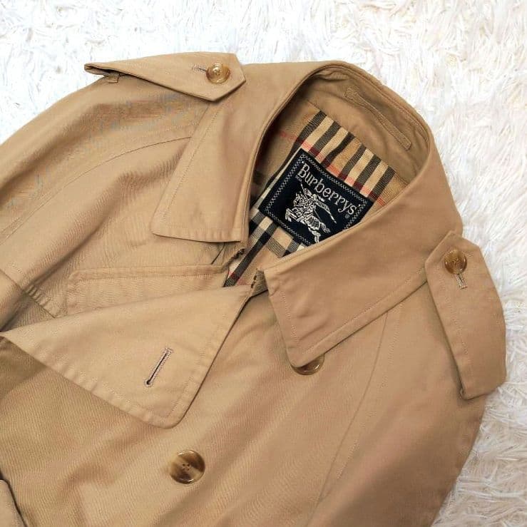 【美品】バーバリー☆ノバチェック　ベルト付　トレンチコート　ダブル　メンズ