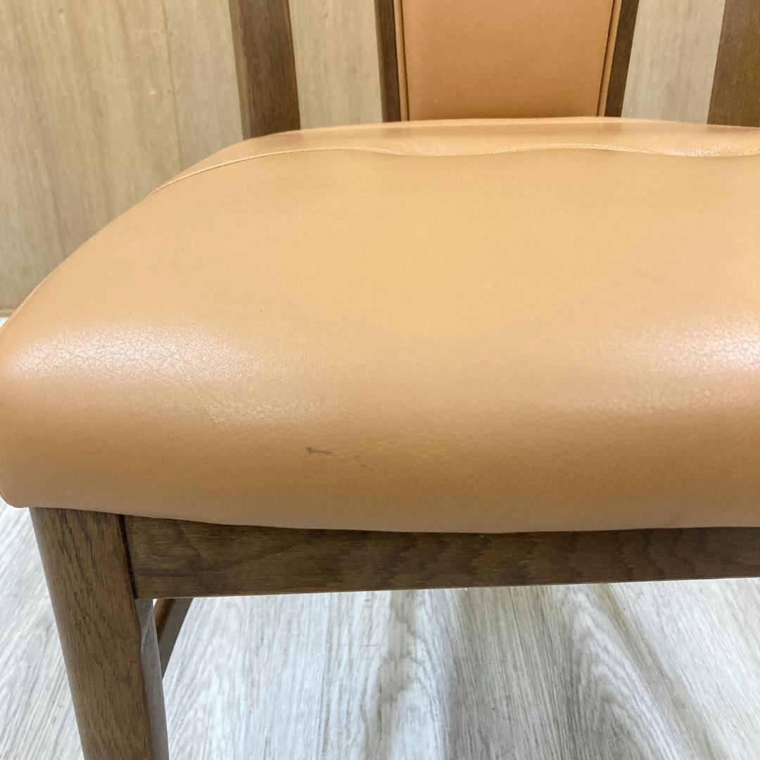 【カリモク】本革　ダイニングチェア　ハイバック　椅子　C