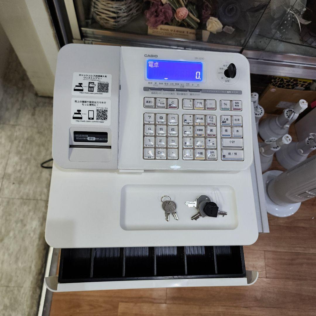 CASIO SR-S200-EX-WE レジスター ホワイト 美品 ロール5巻付