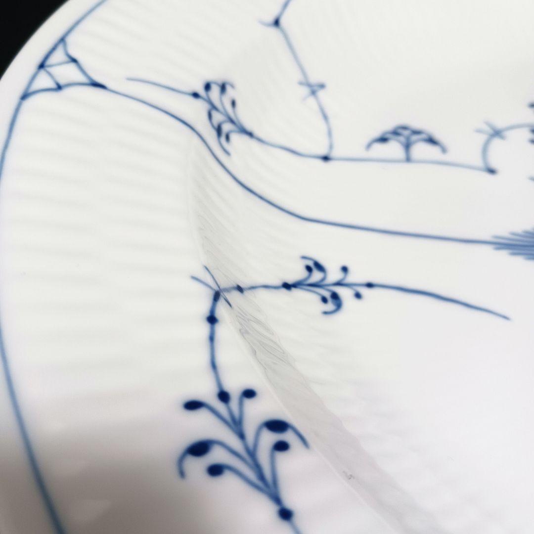 Y3332-12 ロイヤルコペンハーゲン ブルーフルーテッド オーバルディッシュ