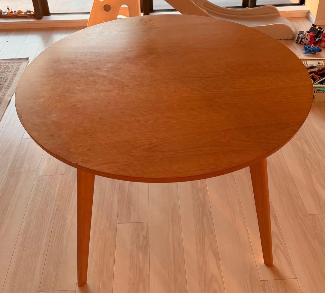 みそきち) 円形木製ダイニングテーブル-最終価格