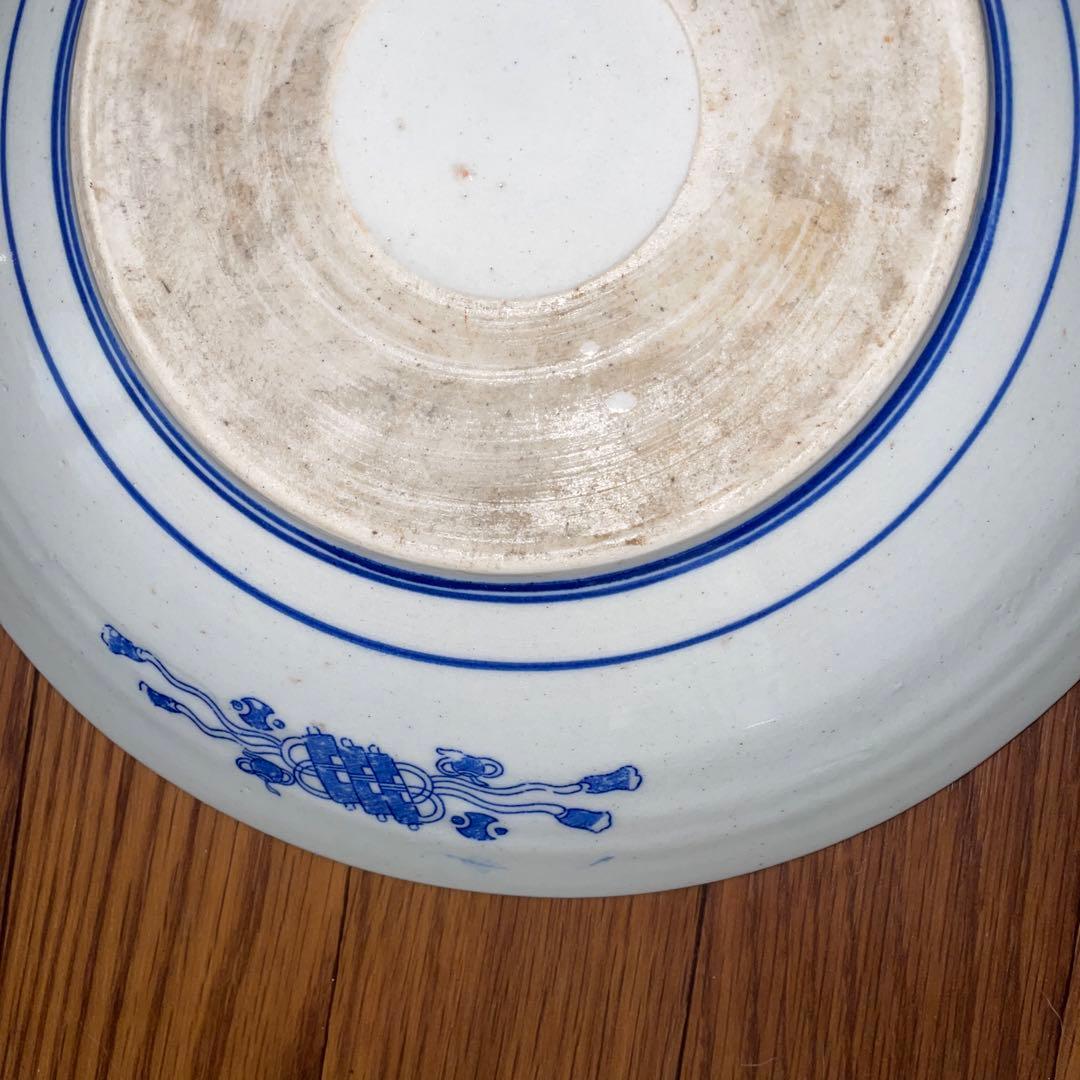 古伊万里？　染付　印判？皿　魚　大皿？