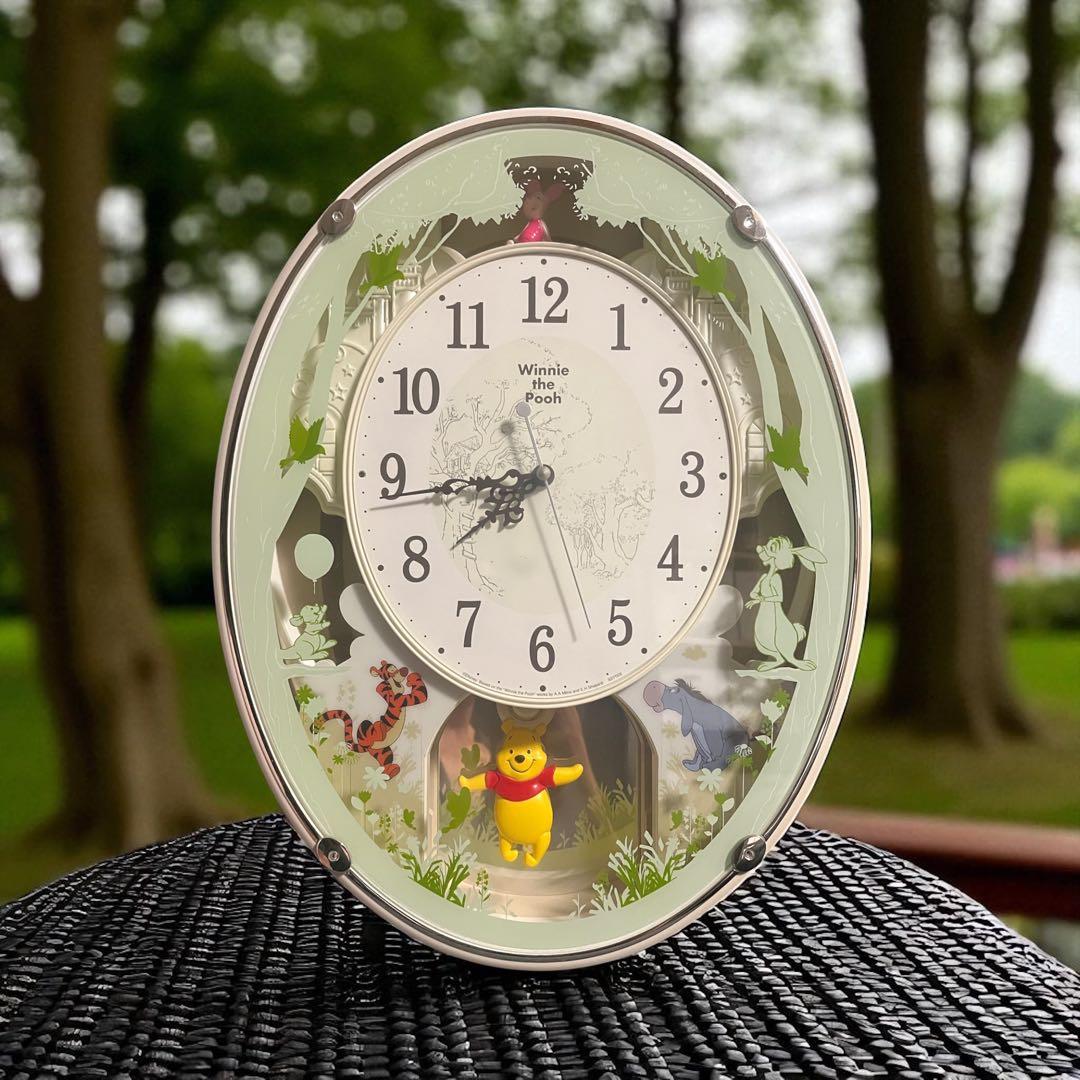 くまのプーさんからくり時計 壁掛け 電波時計