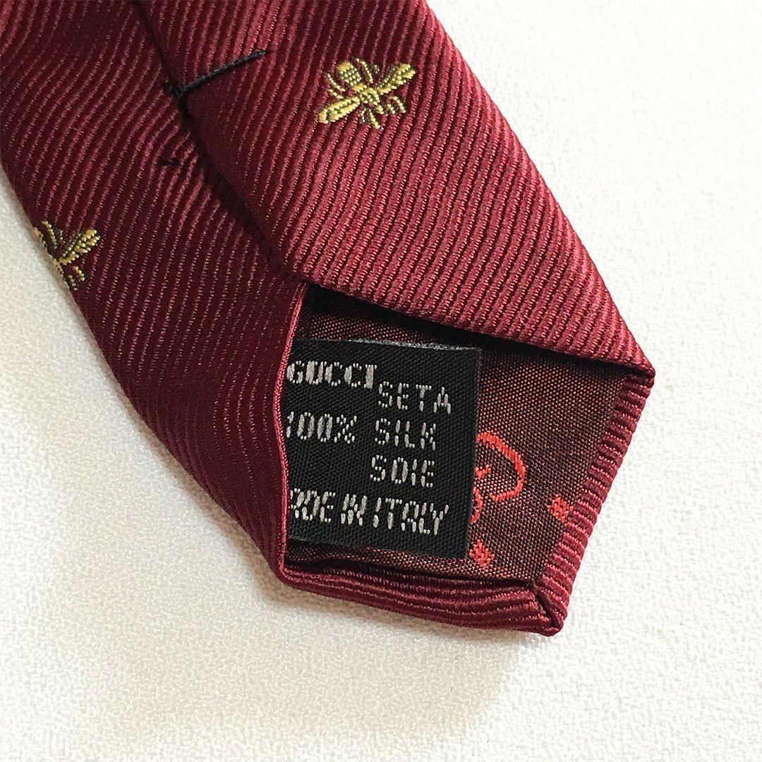 未使用級 グッチ GUCCI ネクタイ シルク 蜂 Bee ハチ グッチ