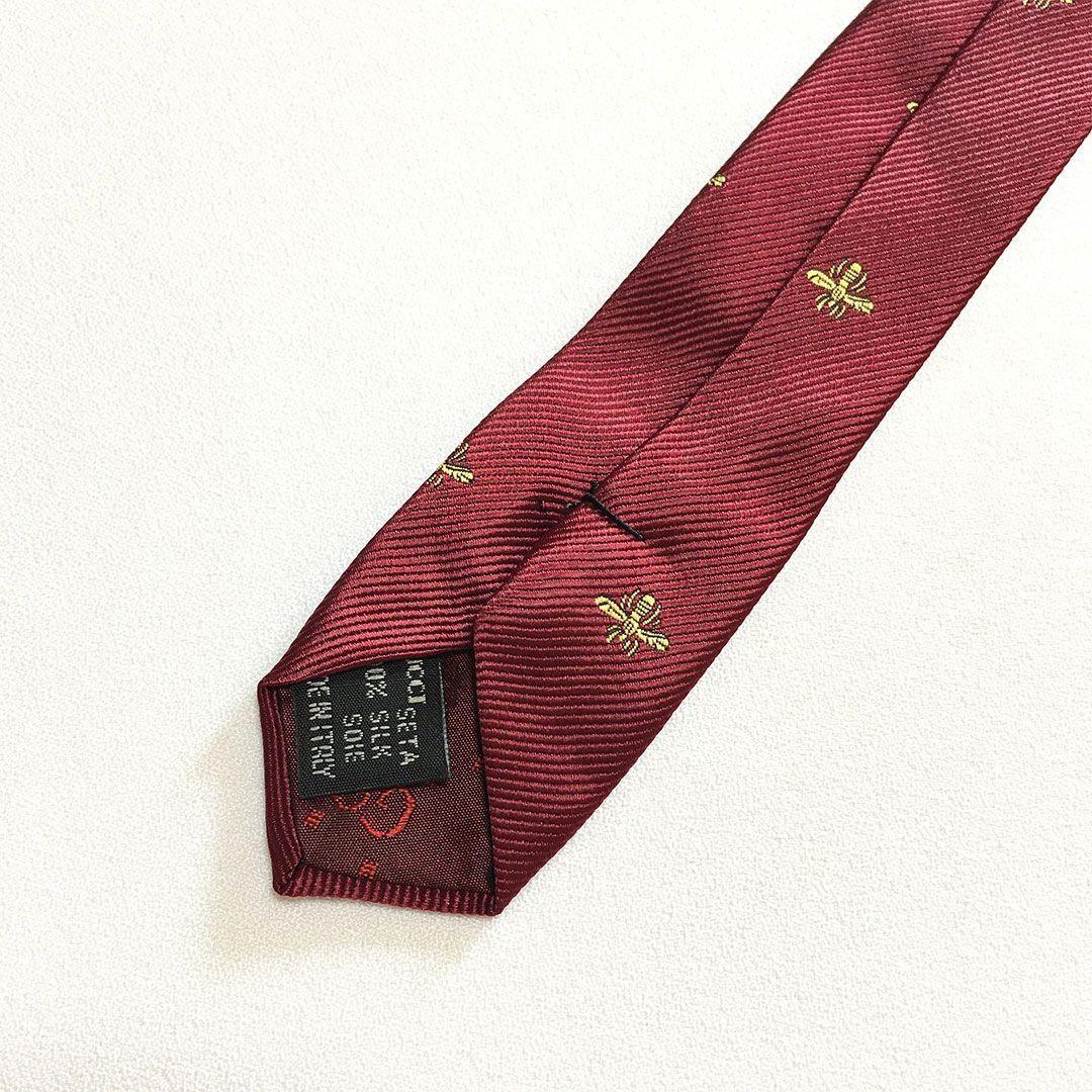 未使用級 グッチ GUCCI ネクタイ シルク 蜂 Bee ハチ グッチ