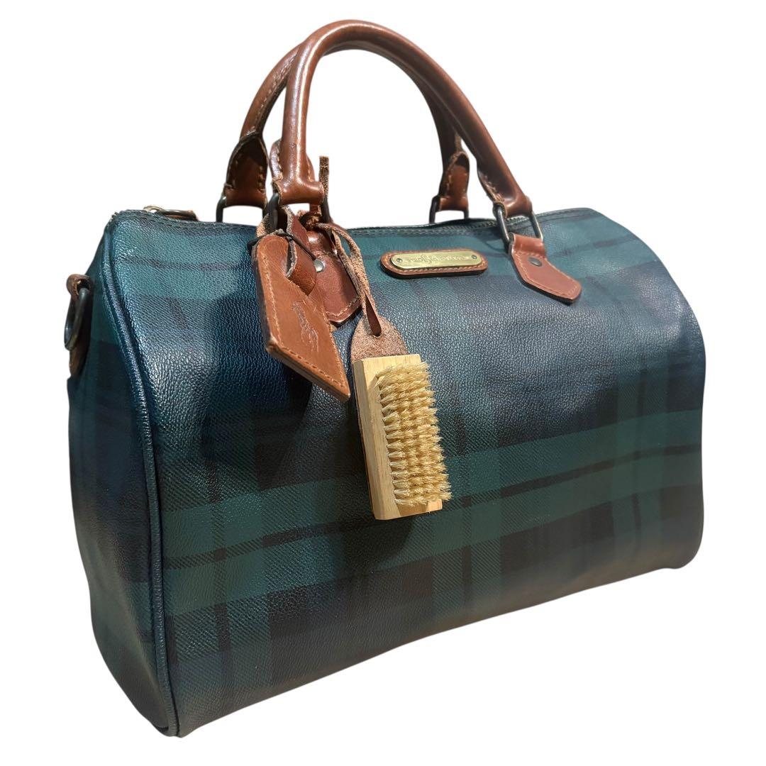 ポロラルフローレン ミニボストンバッグ ビンテージ PVC レザー