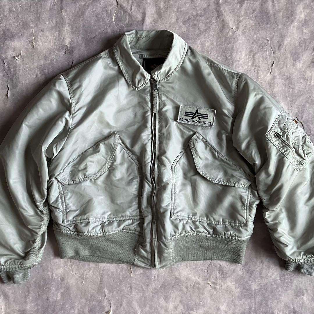 ALPHA cwu-45p ミリタリー フライトジャケット シルバーグレー系 L