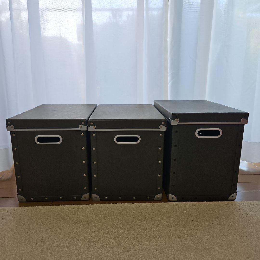 無印　硬質パルプ　フタ式ボックス 3個セット