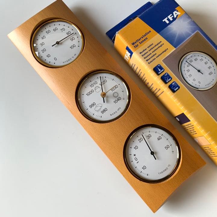 未使用品 TFA 輸入気象計 ドイツ製 温度計 湿度計 気圧計 ドスマン社