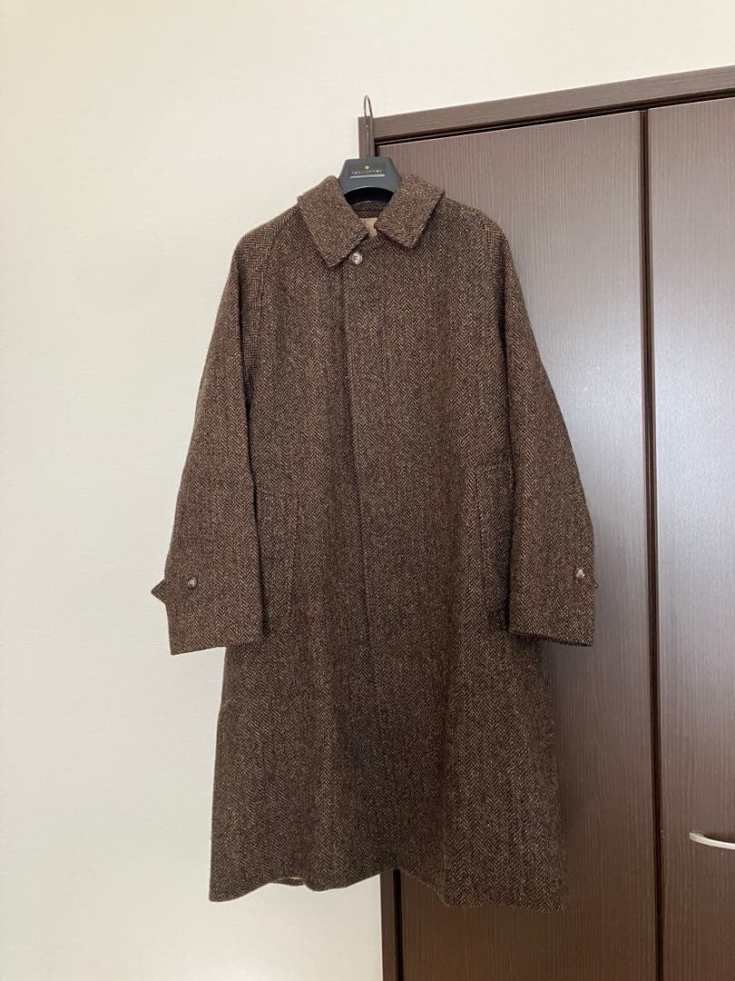 BEAMS F / HARRIS TWEED ヘリンボーン バルカラーコート