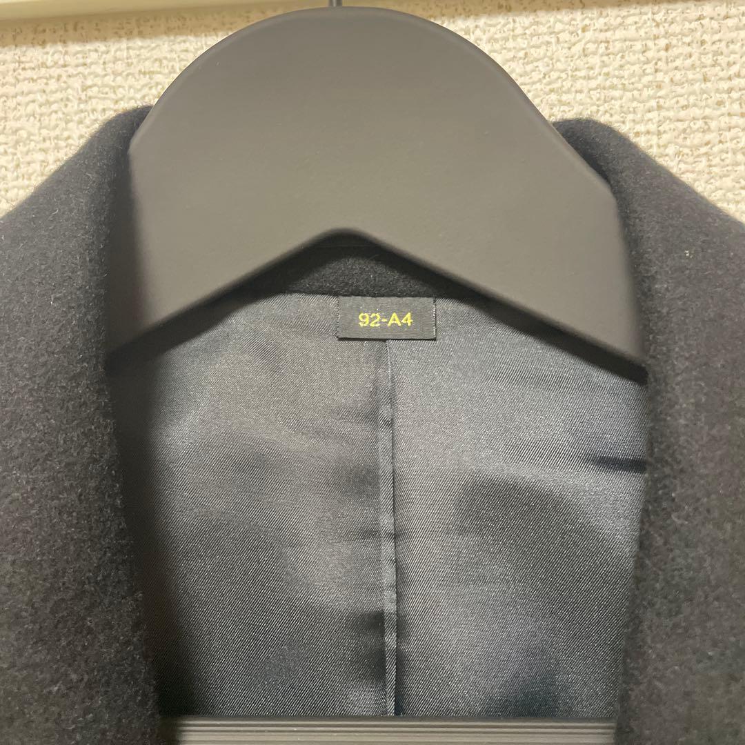 カシミヤ100％ ダブルブレステッド ブラック ロングコート サイズL〜XL