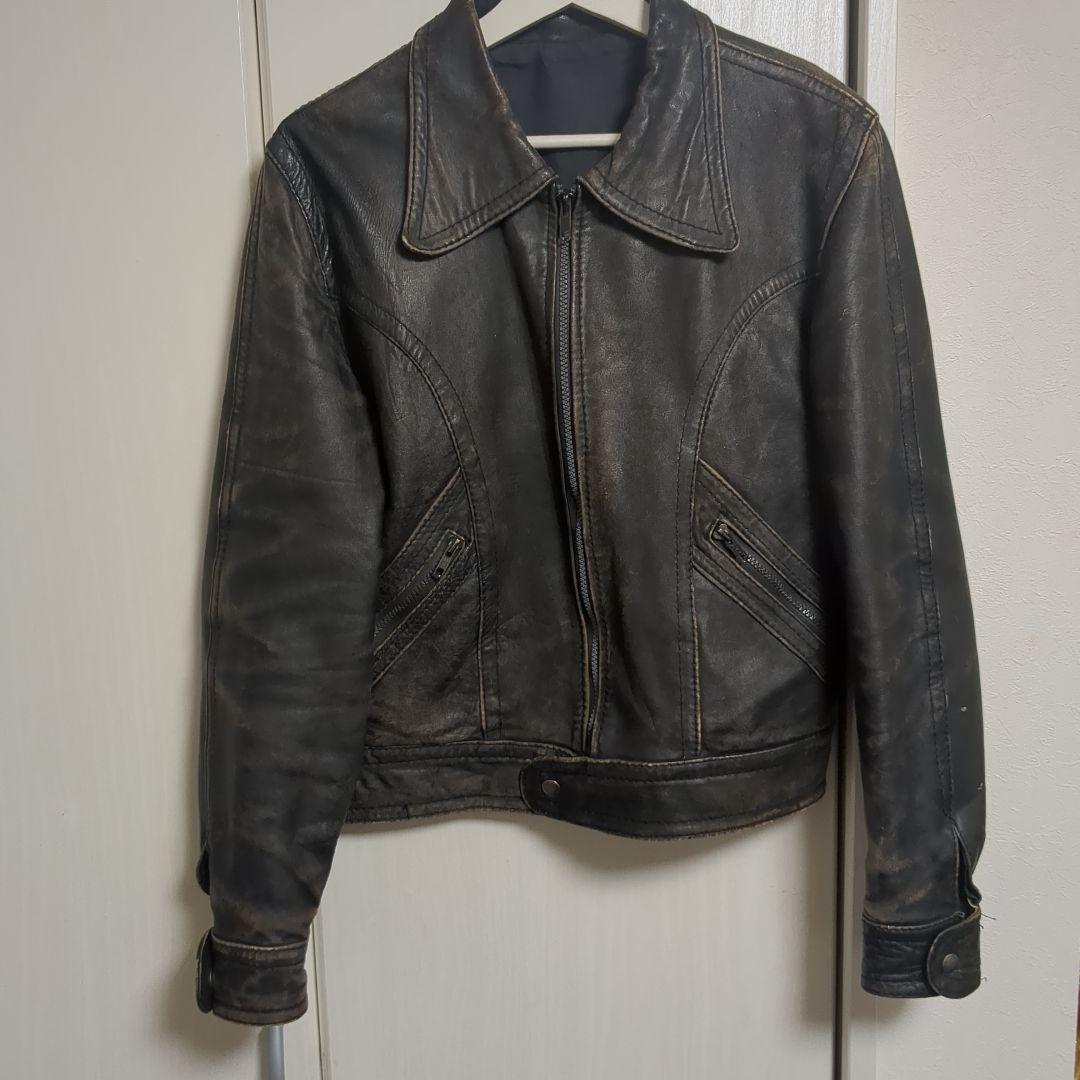 ジャケット・アウター archive faded single leather jacket
