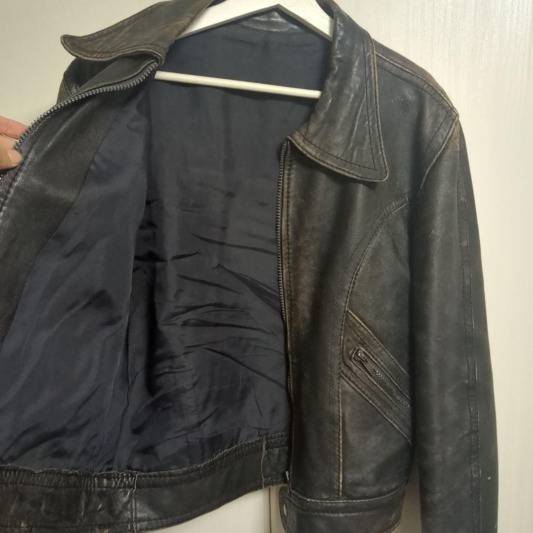 ジャケット・アウター archive faded single leather jacket