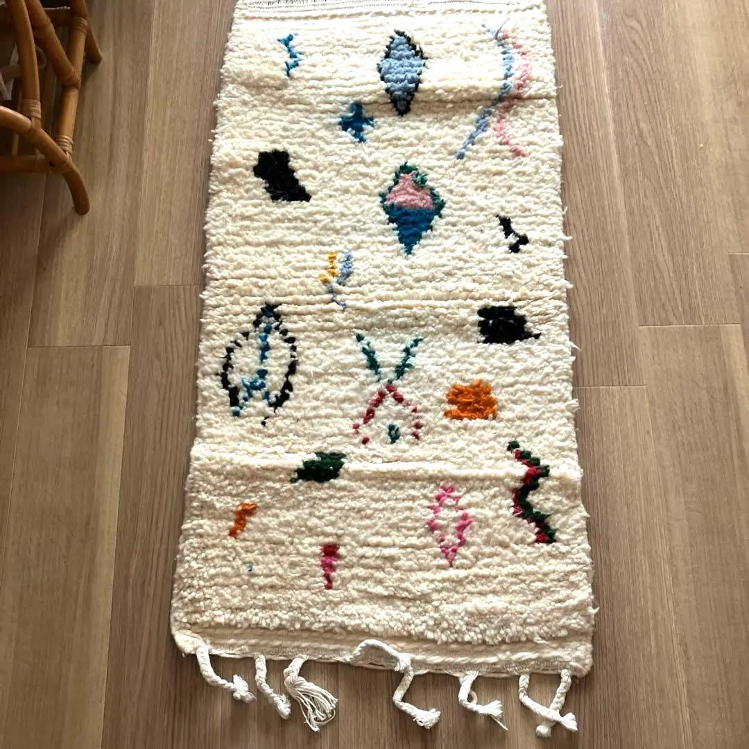 モロッコ　ラグ　アジラル　カラフル　2点