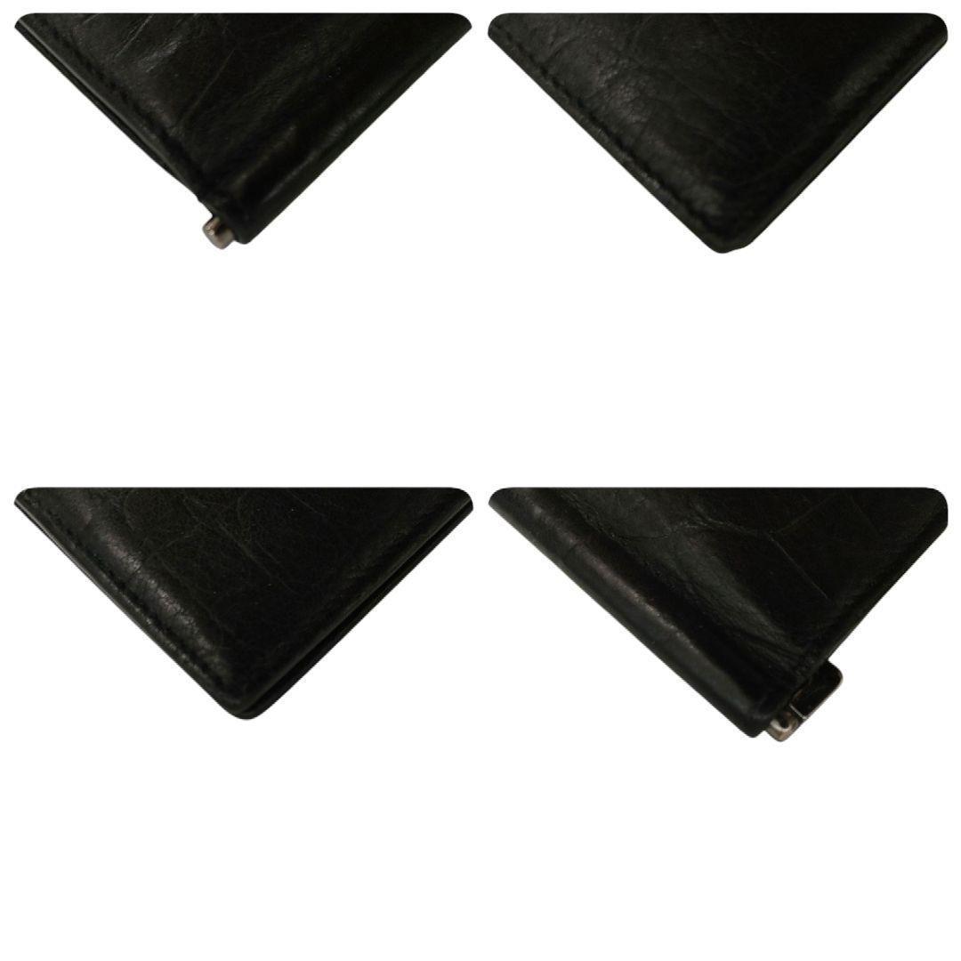 サンローラン　マネークリップ　カサンドラ　クロコ型押しレザー　ブラック　YSL