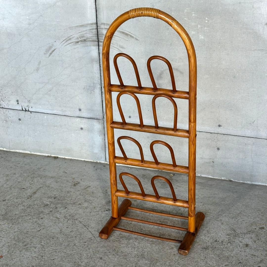 ꧁オールドラタン꧂昭和レトロ✧ラタン家具4点セット スツール＆ラック