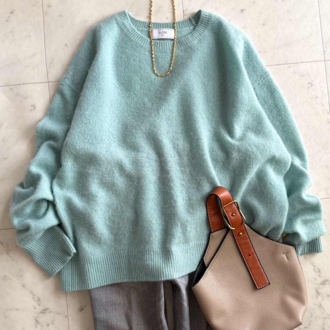 美品 スローブイエナ カシミヤ100% クルーネックニットプルオーバー