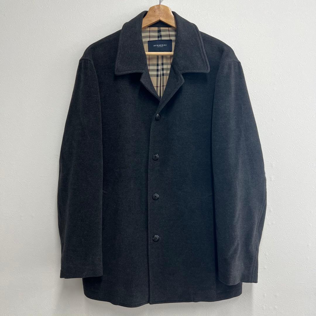 BURBERRY ラムウール コート ダークグレー メンズ L 三陽商会