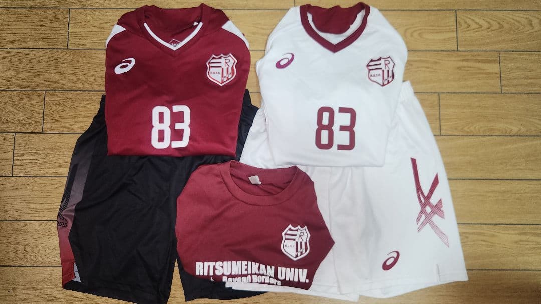 サ*ー様 ASICS 立命館大学体育会系サッカー部チームユニフォーム、応援シャツ