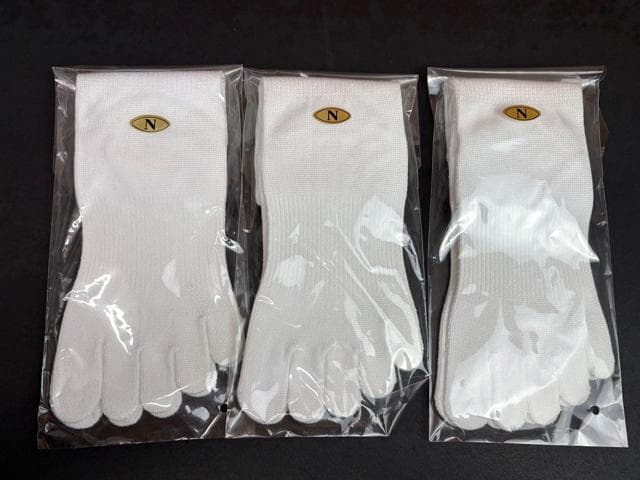 N(23.0-24.5cm）白3足セット CSソックス 544　五本指　外反母趾