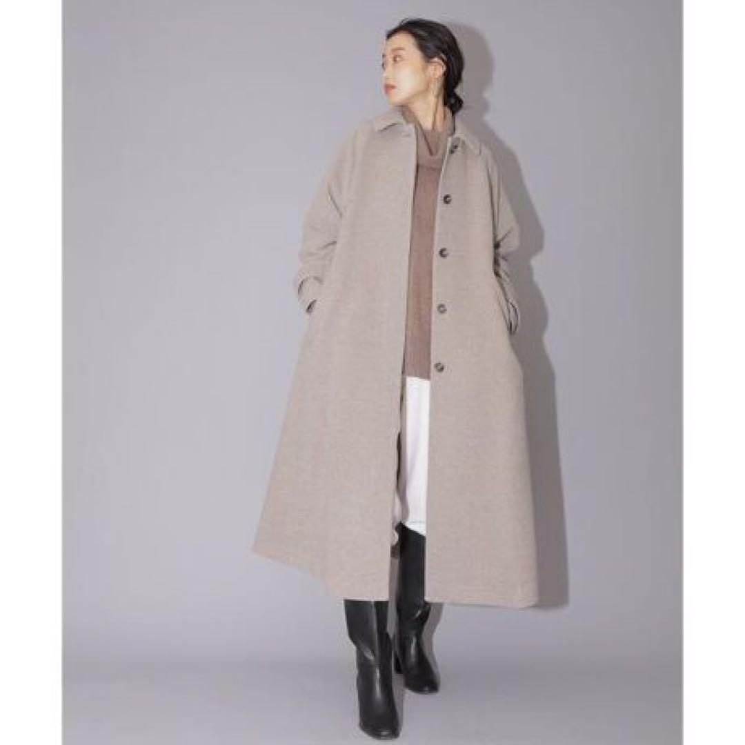 ☆美品☆ナチュラルビューティーベーシック　ボリュームAラインコート　ベージュ