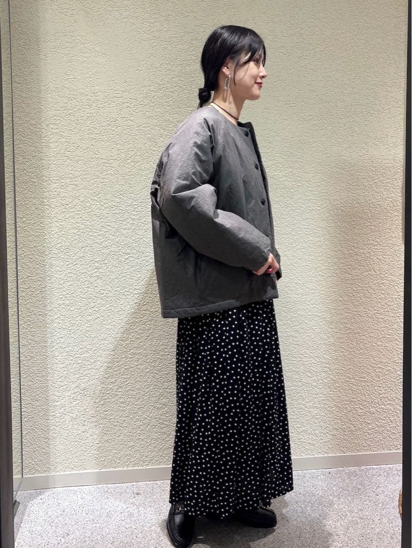 かぐれ　Quilted short coat チャコール