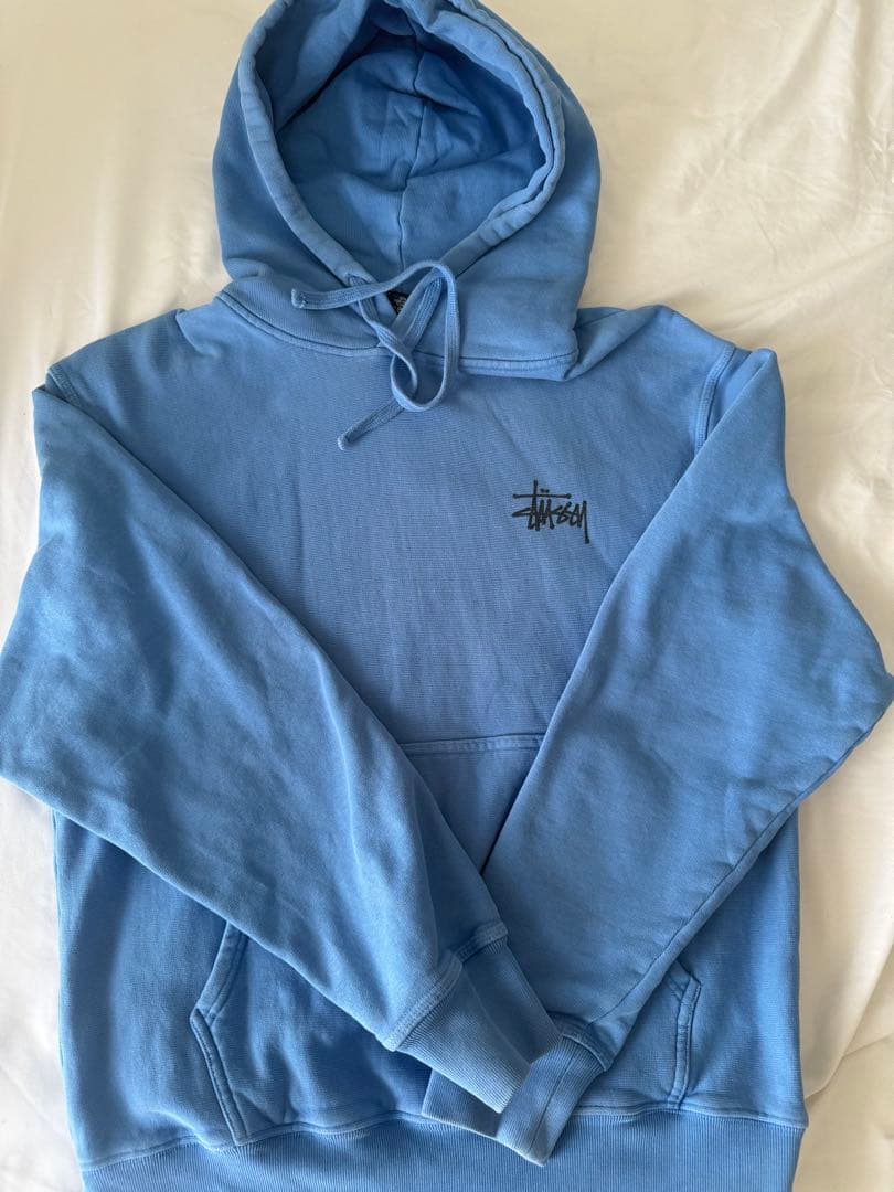 Stussy ライトブルー パーカー Sサイズ