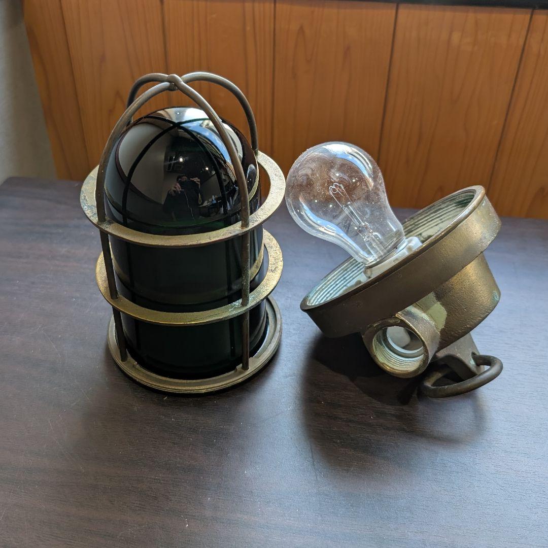 ​【希少】船舶位置灯 グリーン ヴィンテージ 日本船舶用灯 船舶電装 真鍮製