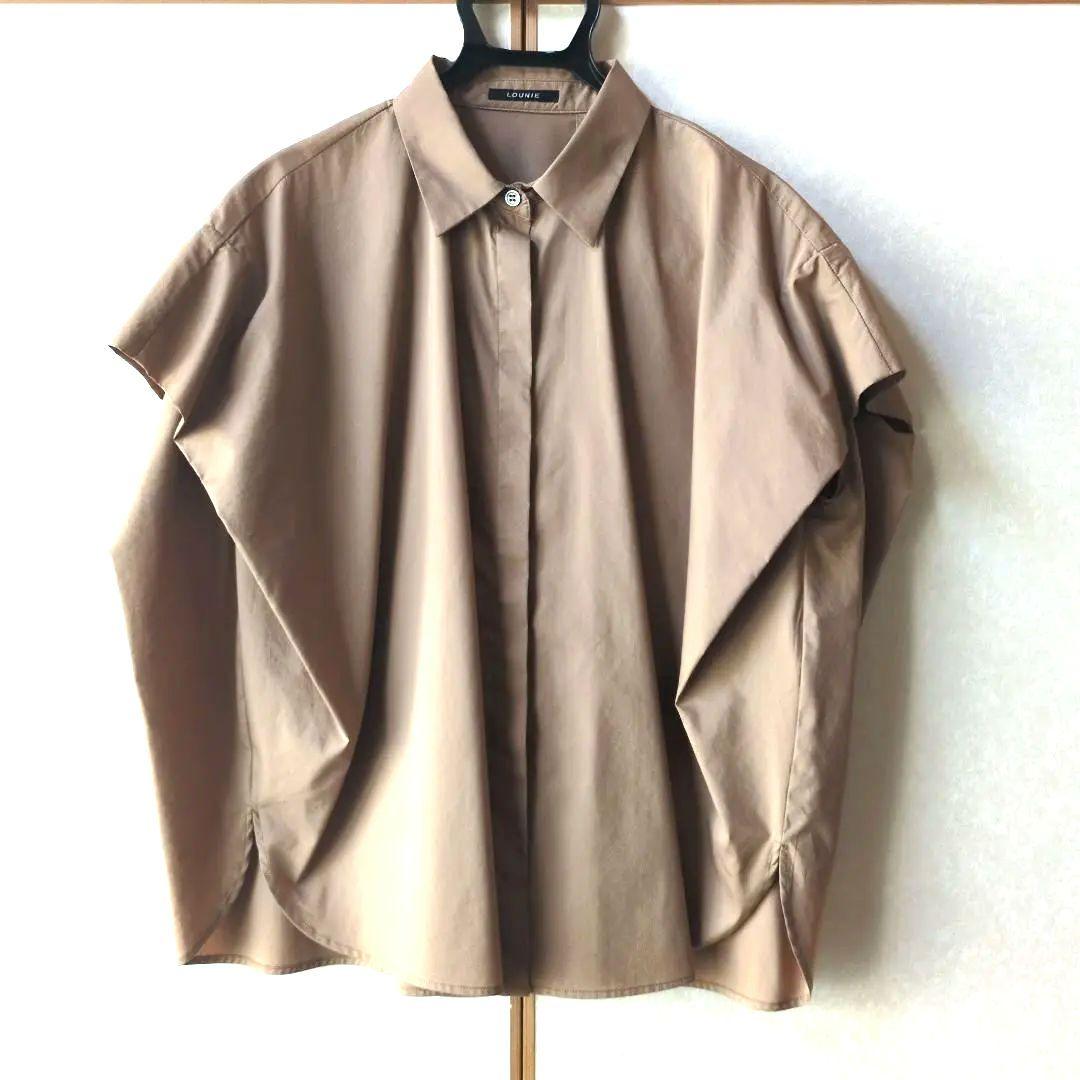 未使用品　ルーニィ♥フレンチスリーブシャツ　ブラウン　36