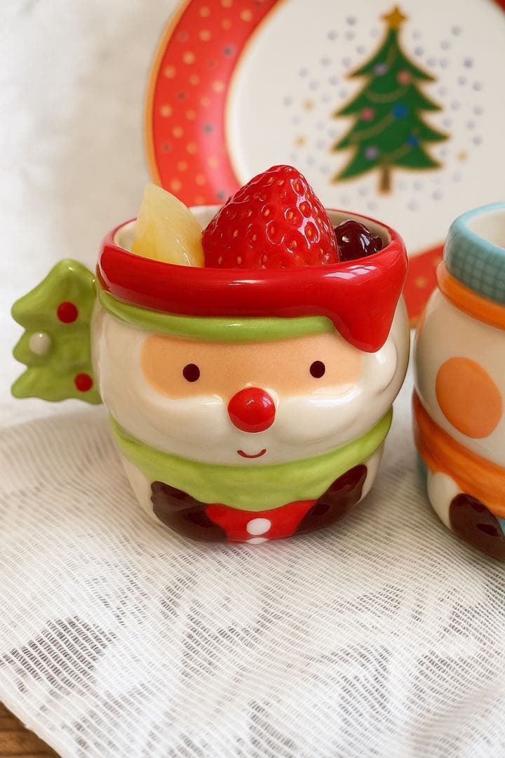 【100個セット】クリスマス サンタ＆スノーマン 陶器カップ 業務用