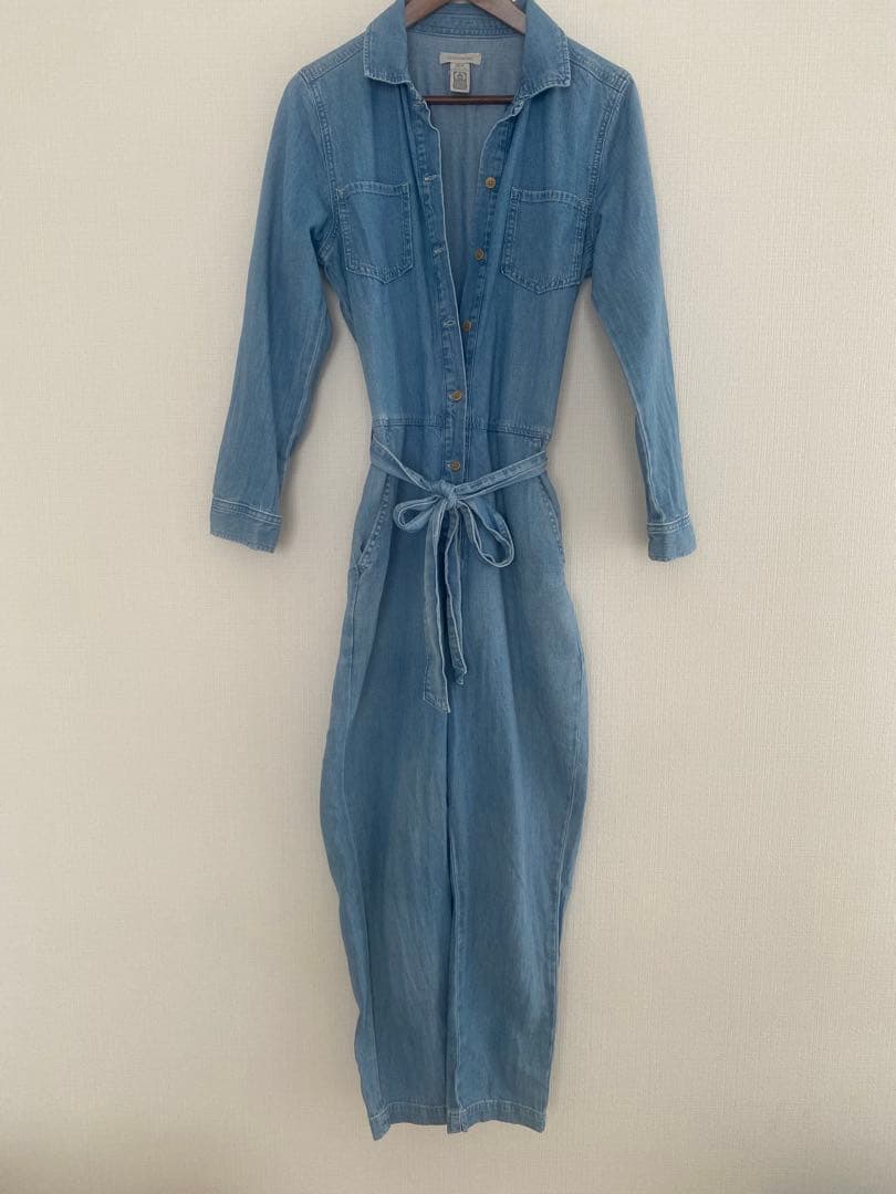 ロンハーマンOUTERKNOWN ライトブルー デニムサロペット XS/AT