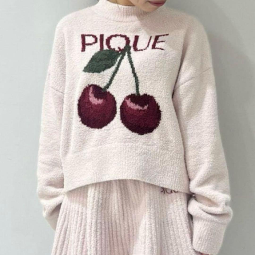 ジェラートピケ チェリー ジャガードプルオーバー＆リブフレアショートパンツ