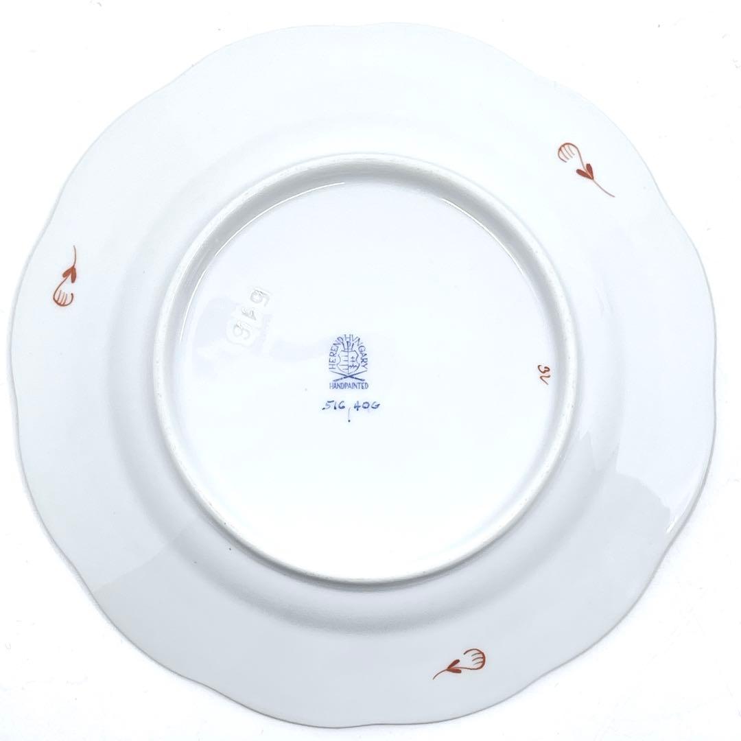 ヘレンド　アポニーオレンジ　プレート網目入り　3枚