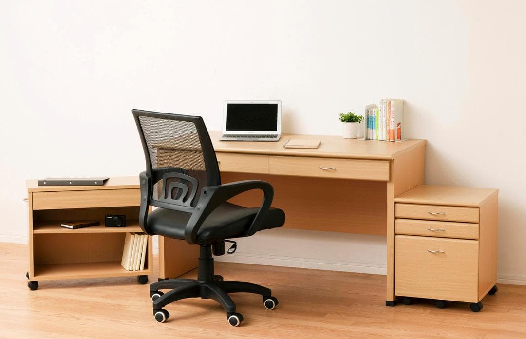 《新品・送料無料》システムデスク120 (ナチュラル)