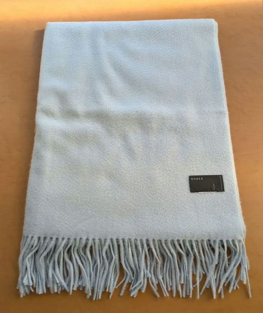 NOBLE ノーブル ストール カシミヤ100 サックスブルー