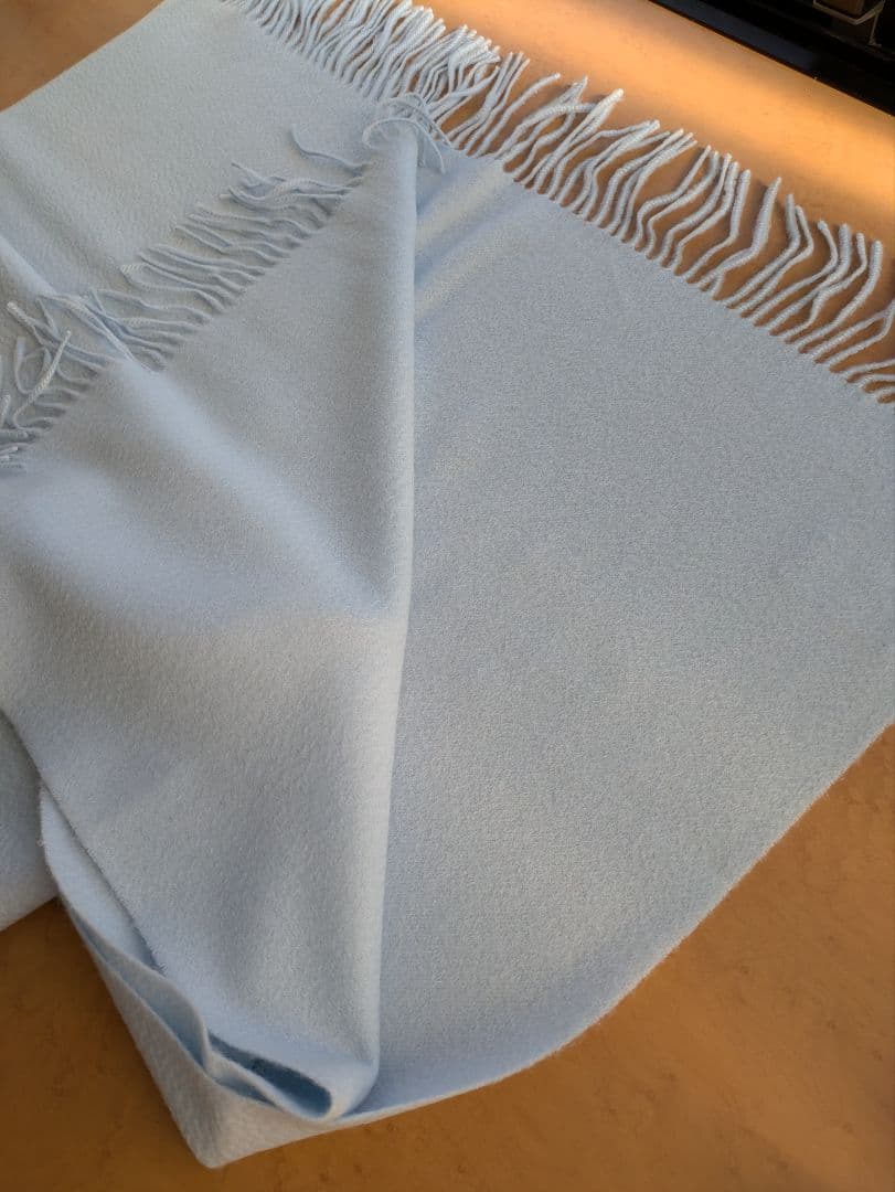 NOBLE ノーブル ストール カシミヤ100 サックスブルー