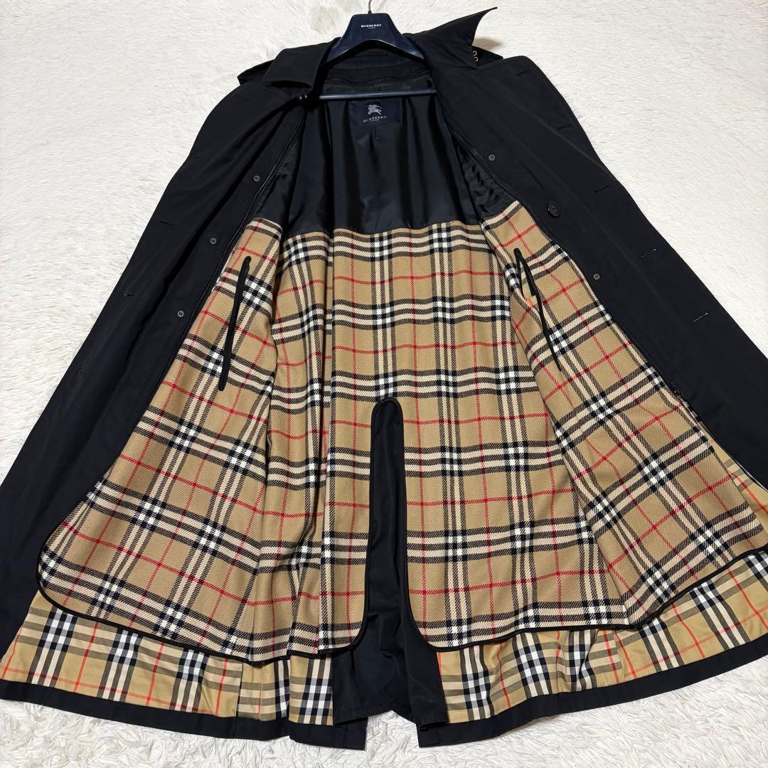 美品　バーバリーロンドン　トレンチコート　ライナー　ノバチェック　ブラック　XL