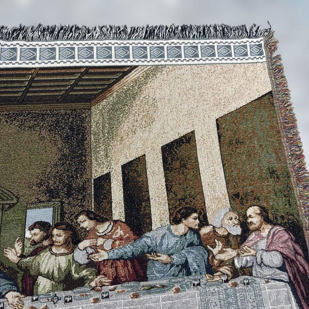 最後の晩餐　マルチカバー　ソファーカバー　ヴィンテージラグ　133x187