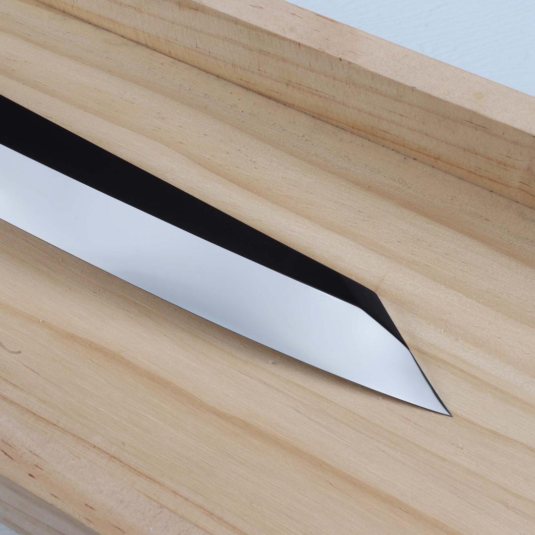 7399切付柳刃包丁 尺 ウルトラ鏡面仕上げ 刺身包丁 スネークウッド八角柄