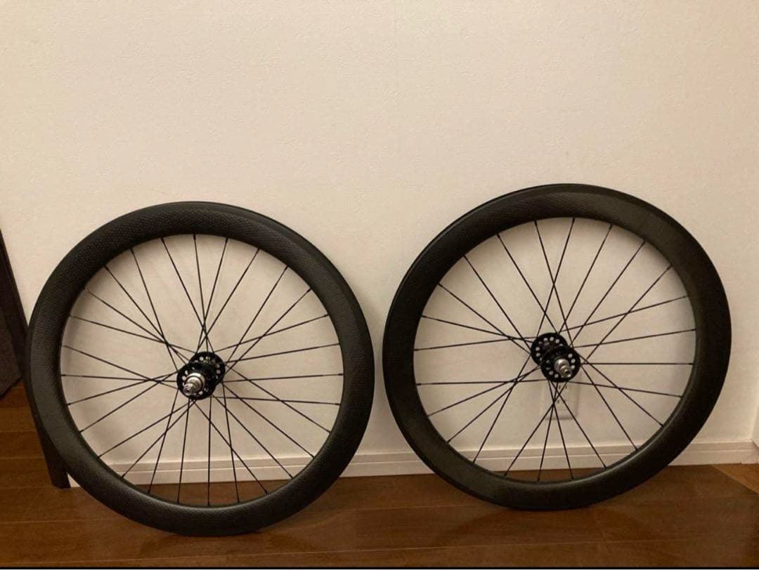 ピスト カーボンホイールセット クリンチャー 58mm