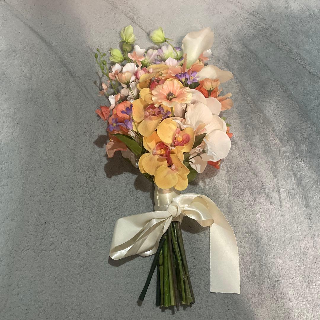 ウェディングブーケ　春夏　ウェディング　ブートニア付