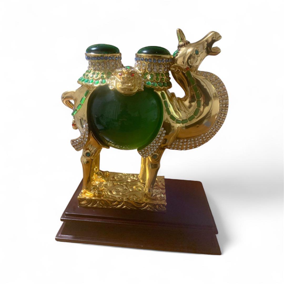 中国美術 りゅうきんらくだ 流金駱駝 24金メッキ　奮門 開拓