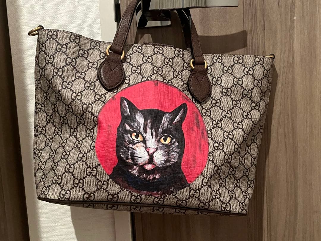 GUCCI 猫イラスト トートバッグ 大容量