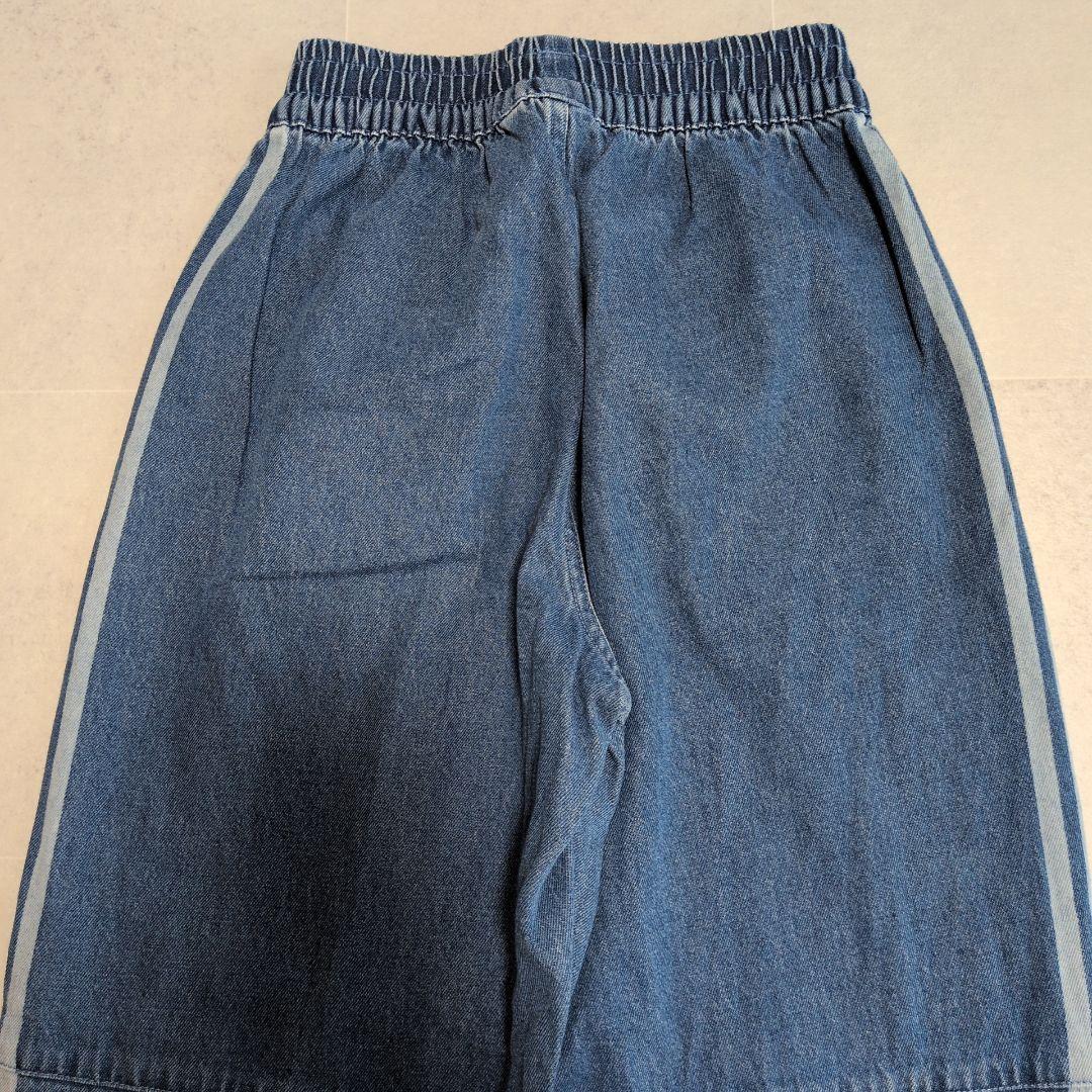 【極美品】アディダス デニム トラックパンツ M 三本線 ブラックピンク