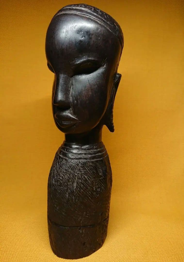 人形　木彫　彫刻　彫像　1.1kg　置物　インテリア　工芸品　美術品　A2521