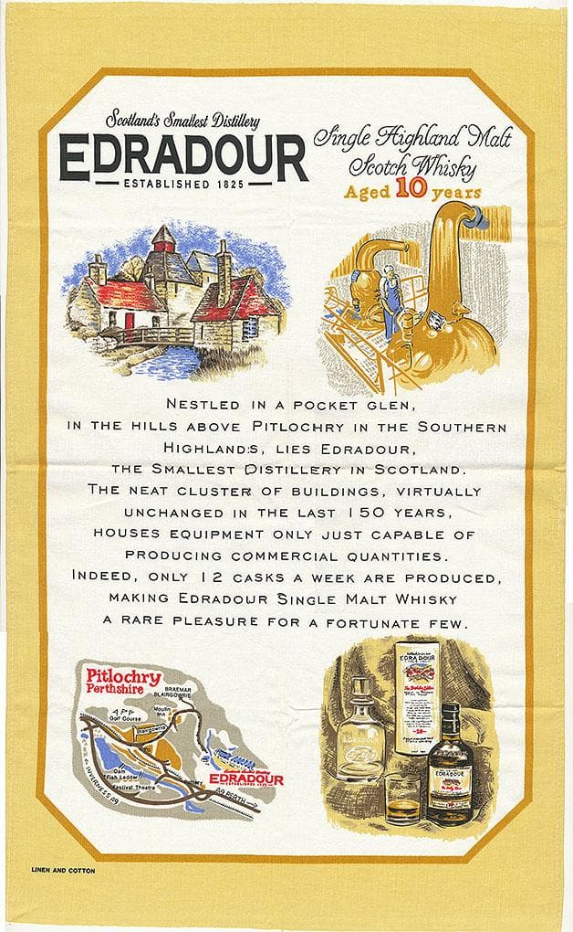 エドラダワー蒸溜所 イラストテーブルクロス