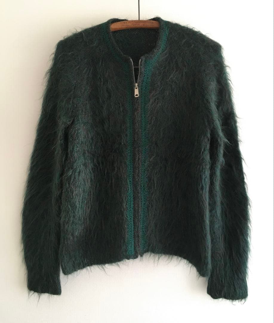 激レアビンテージ毛足長モヘア緑系カーディガンunknownカートコバーンニット