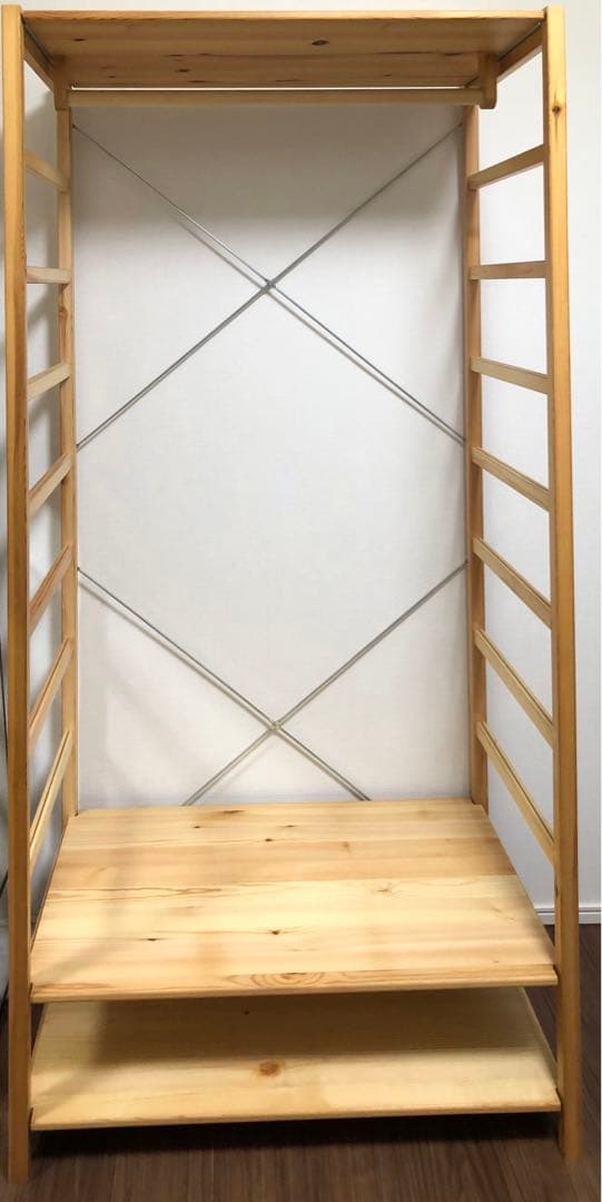 【無印良品】パイン材ユニットシェルフ・ワードローブ(木製バー)